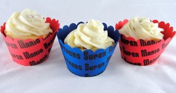 Super Mario Brothers Cupcake Wrappers for Super Mario BIrthday Party