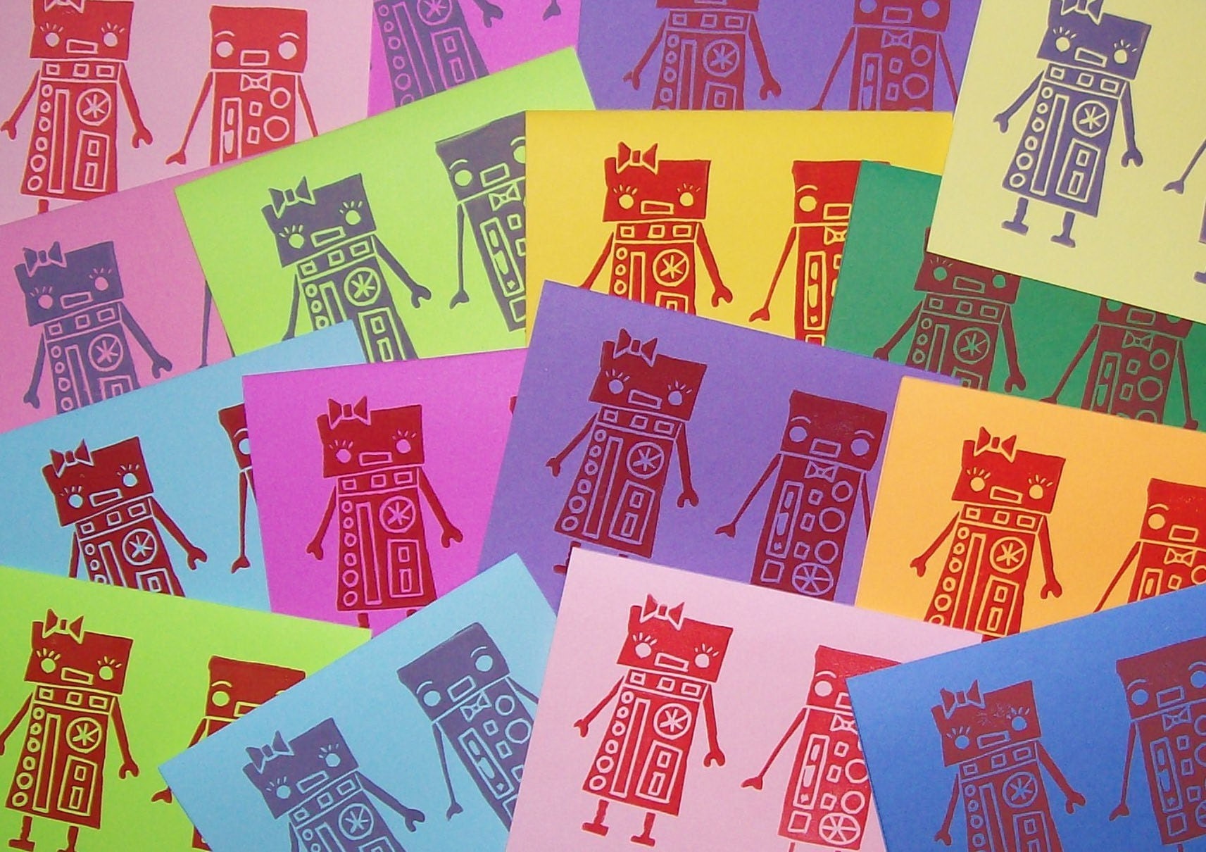 Robot Couple Note Cards