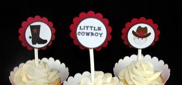 Cowboy Cupcake toppers