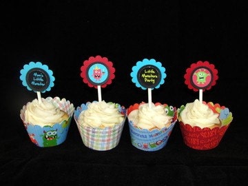 Cute Monsters Cupcake Toppers