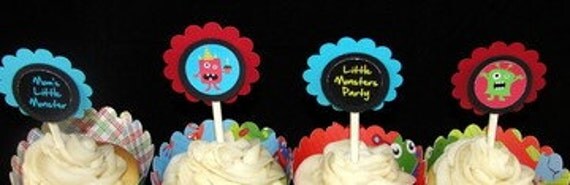 Cute Monsters Cupcake Toppers