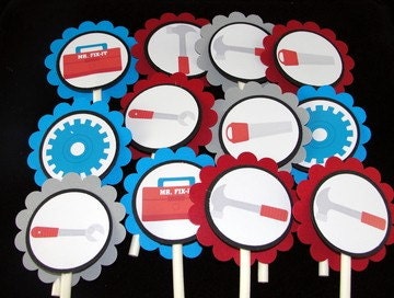 Tool Time Cupcake Toppers