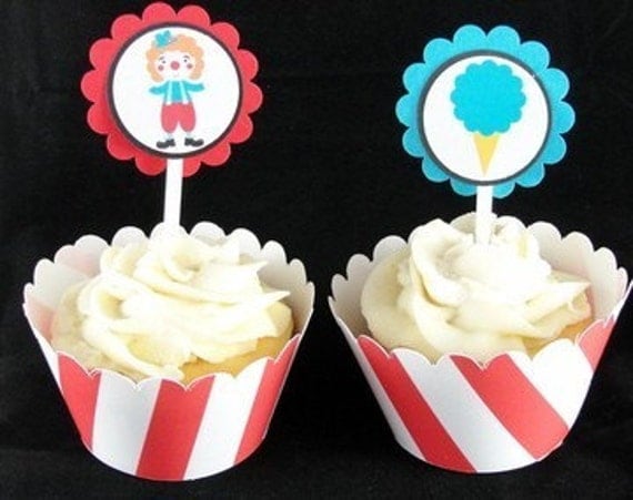 Circus/carnvial Cupcake Toppers