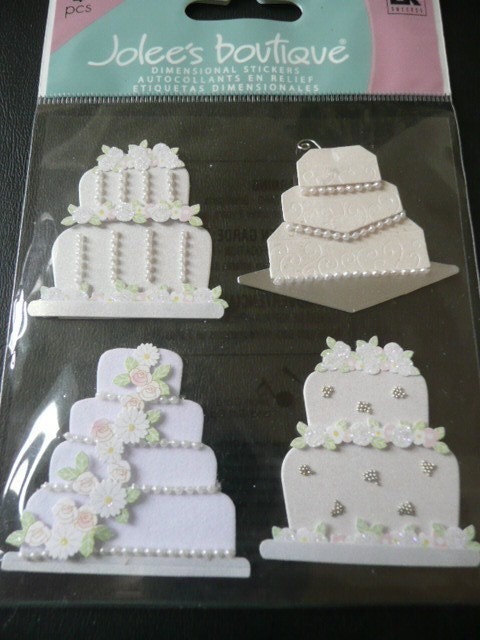 WEDDING CAKES Jolee's Boutique 3d Scrapbooking stickers Beautiful wedding