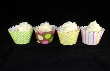 Pink, Yellow, and Green Cupcake Wrappers