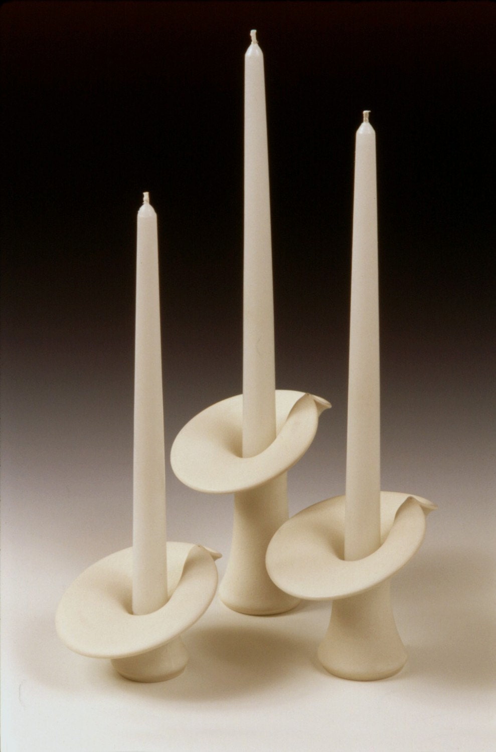 Candle holders  set, White Pottery, Wedding Gift, Porcelain