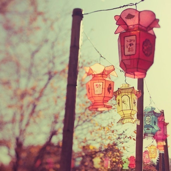 Paper Chinese Lanterns in Pastel Colors, Chinese new year, Photograph, Fine Art Photography - 1000 Lanterns