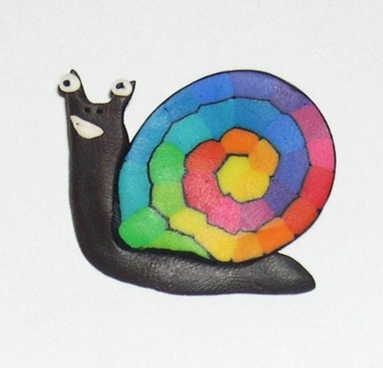 rainbow snail pin