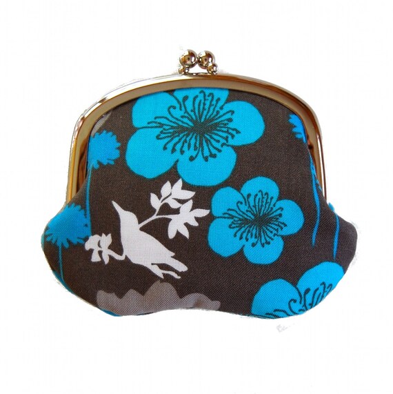 Coin purse in birds and blossoms