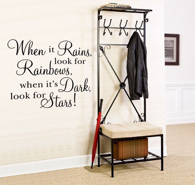 Vinyl Wall Decal Art Sticker - When it rains look for rainbows - Medium size