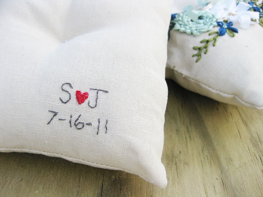 ADD ON to a ring pillow order - custom personalization