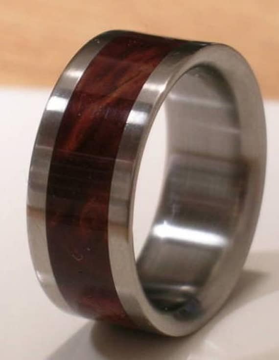 Tungsten Wooden Wedding Band DESERT IRON WOOD Mens or Ladies Ring Size 418