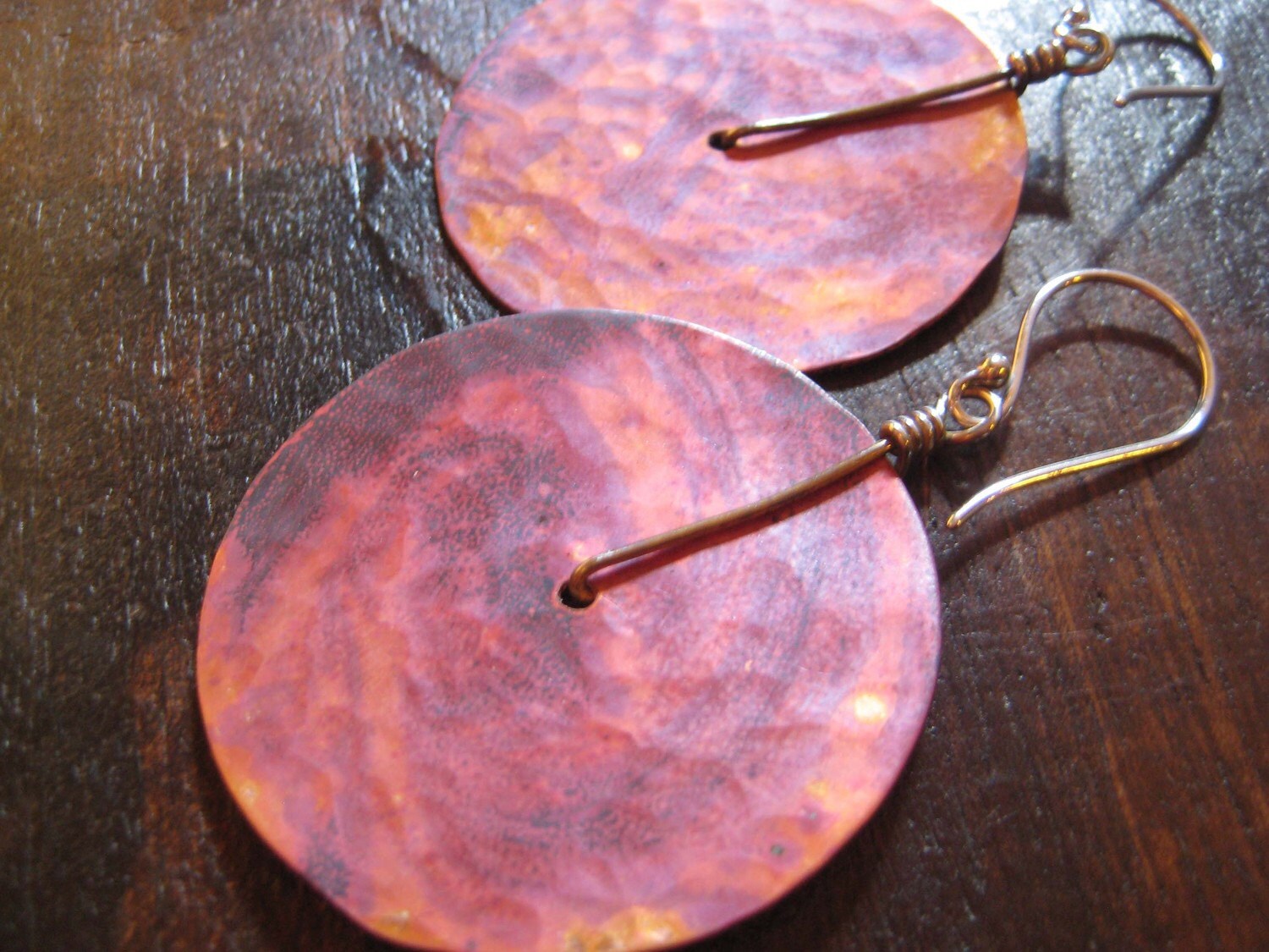Medium Copper Disk Earrings