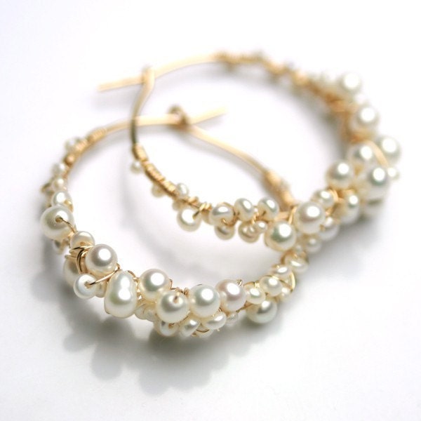 Pearl Hoop Earrings