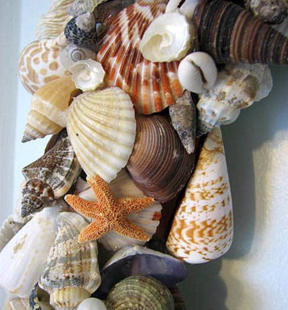 Пляж Декор Shell Венок - Морской Декор Seashell Венок ш Морская звезда, полностью покрывается