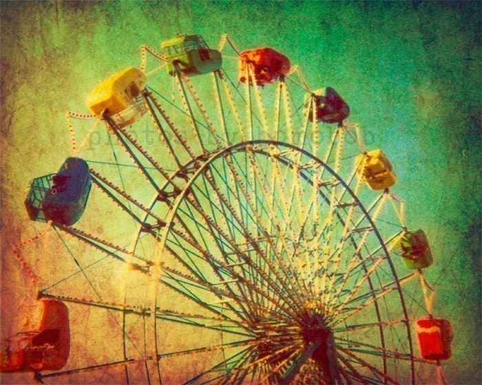 Carnival photography autumn circus texas baby room green nursery ferris wheel - The Unbearable Elation of Summer 8x10 black friday etsy sale