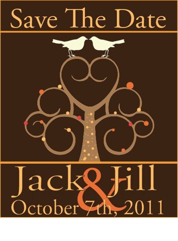 Save The Date DIY Wedding Fall Love Birds From HECart Save The Date DIY Wedding Fall Love Birds From HECart