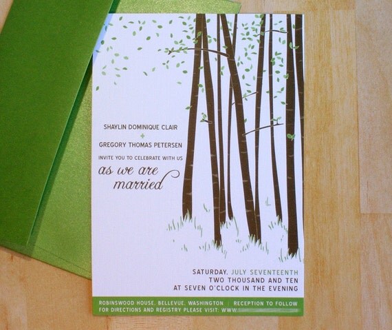 SAMPLE Forest Wedding Invitations From vohandmade