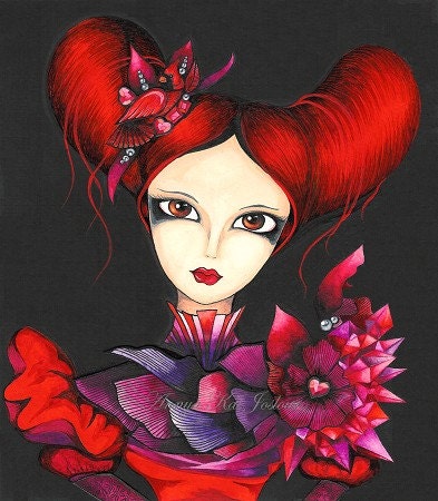 Queen of Hearts - Alice in Wonderland - Art Print