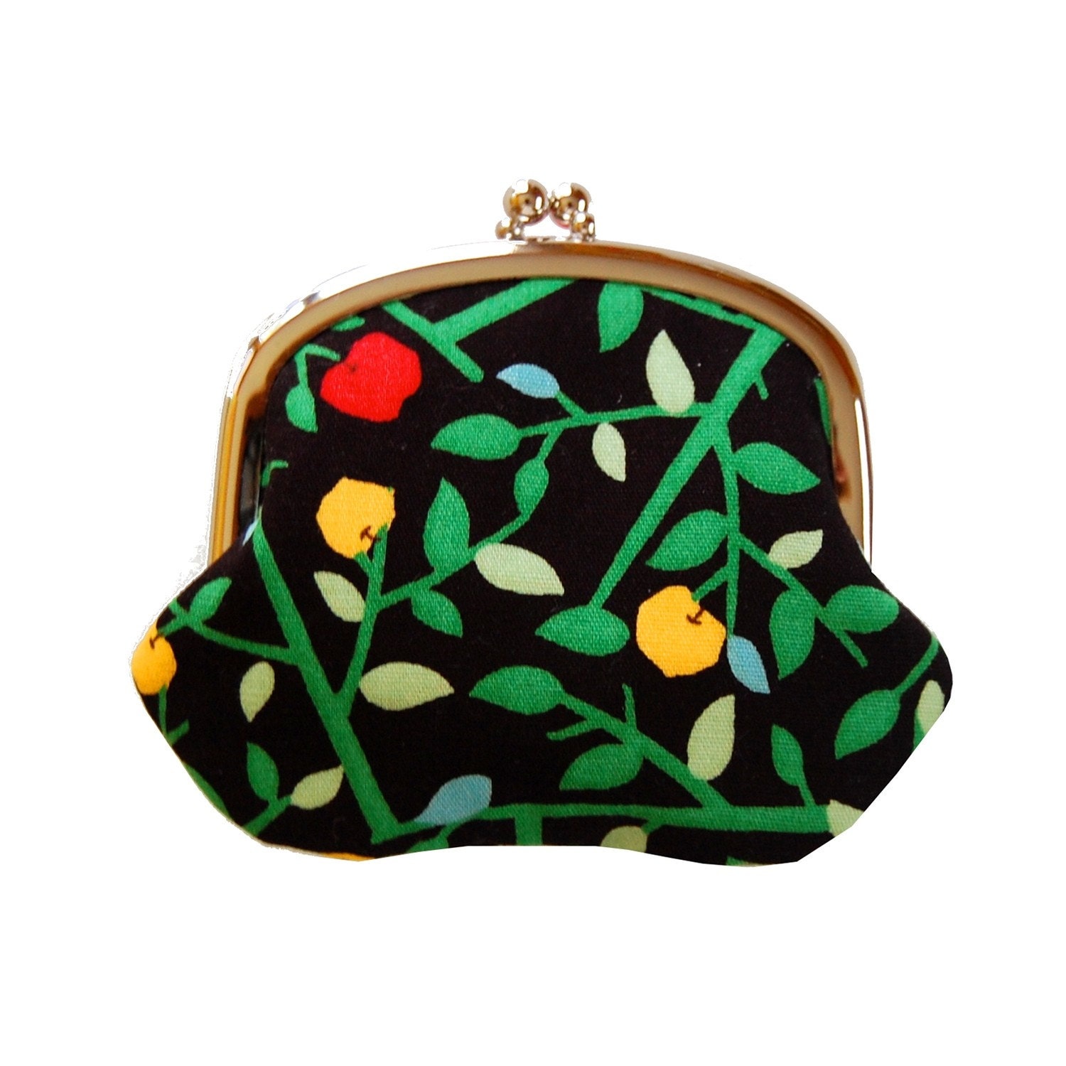 Coin purse with Japanese apple trees