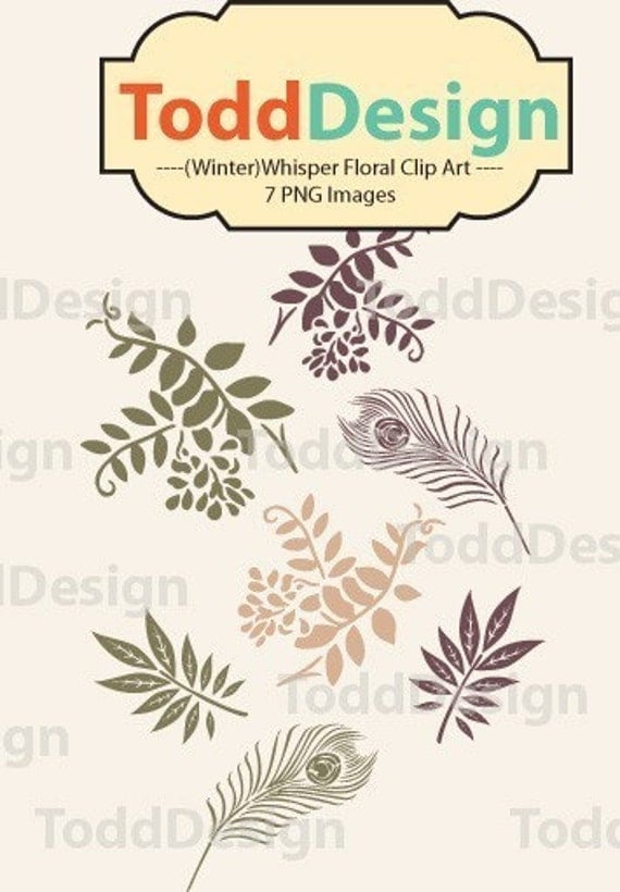 Winter Whisper Floral Digital Clip Art for wedding invitations 