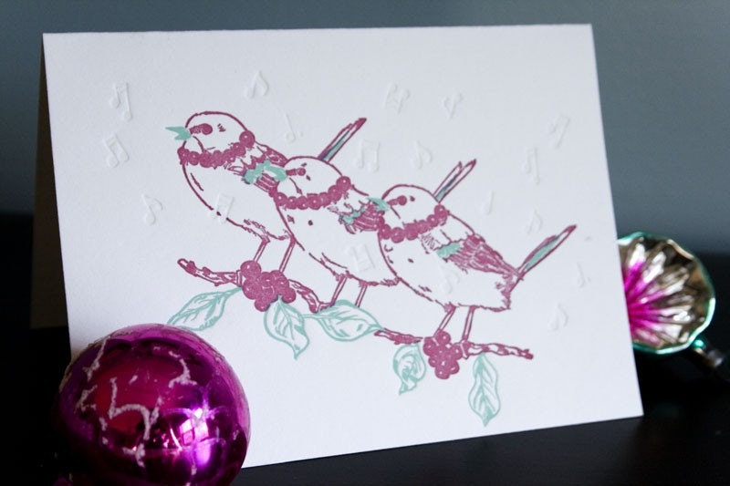 Letterpress Christmas Holiday Card Pack - Chantillons