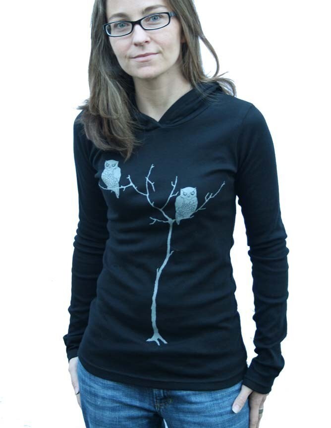 Gray Tree Owls Pullover Hoody