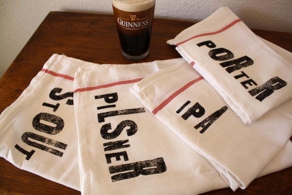 ON SALE Beer Lovers Towel Set - Set of 4 - Tea Towels