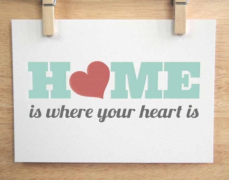 Home Is Where Your Heart Is - 5x7 in Blue