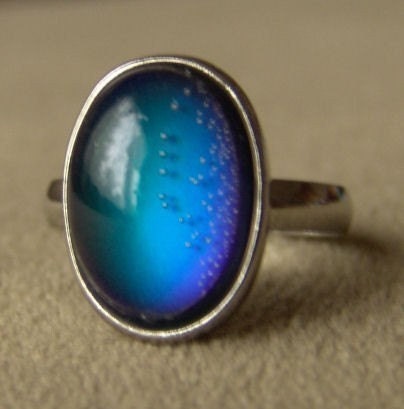 Vintage 1971 Small PLAIN MOOD Ring Hard to Find Adjustable