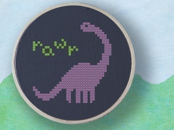 Cute Dino. Dinosaur Best Seller Cross Stitch PDF Pattern