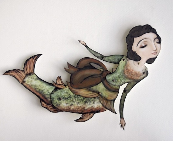 Paper Puppet Doll Mermaid Fish Lady
