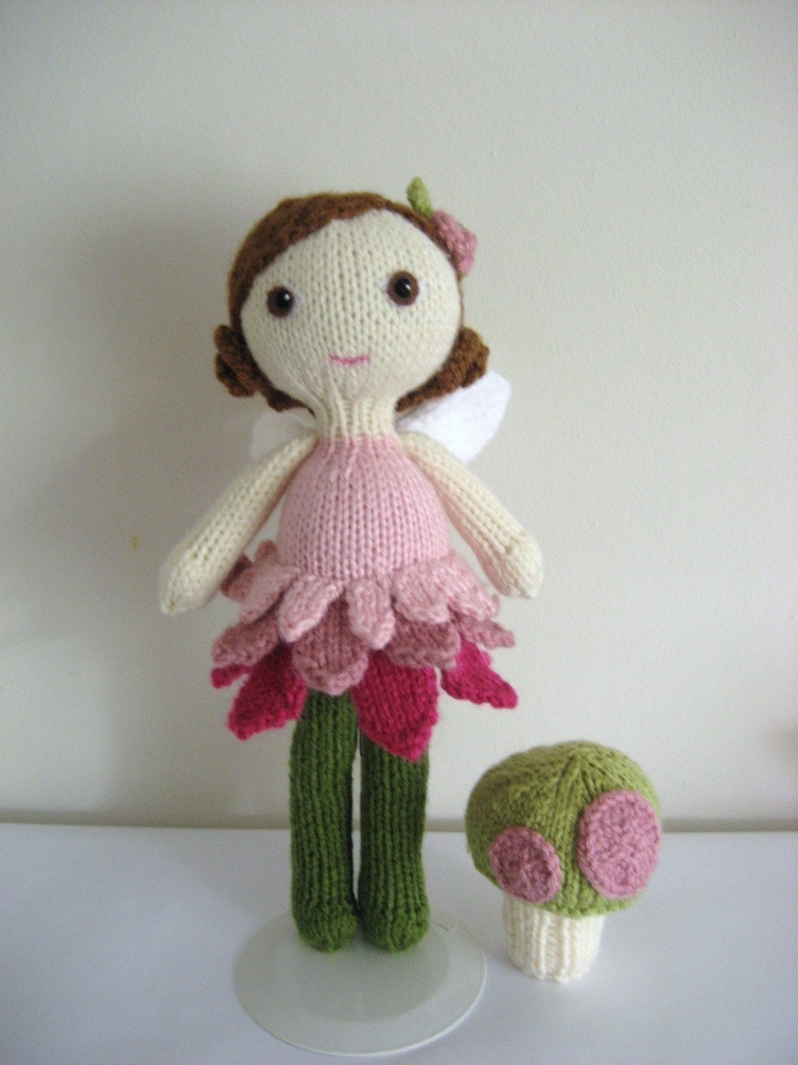 PDF- Knit Fairy Doll and Mushroom Pattern Set