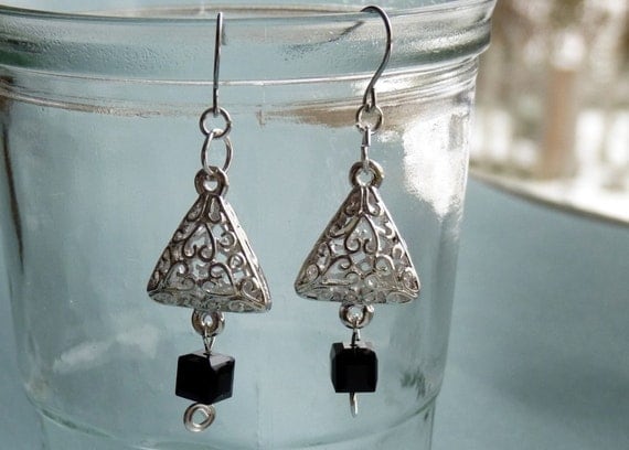 Black and White Holiday Earrings