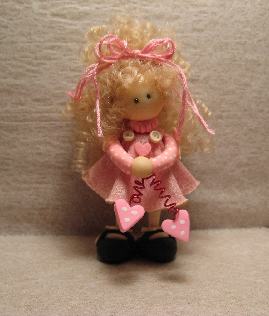 OOAK miniature doll - Pretty in Pink