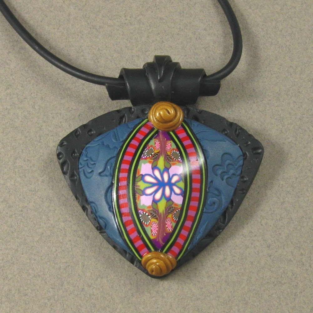 Asian Inspired Polymer Clay Pendant