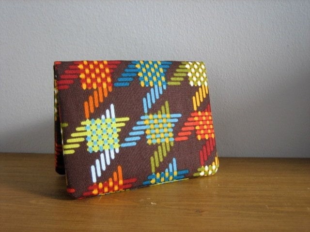 Card Wallet - Brown Plaid Houndstooth