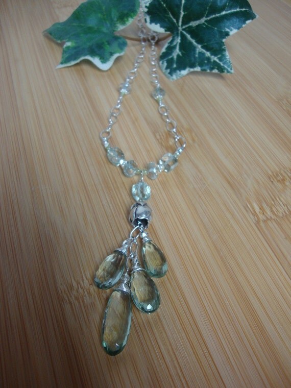 Gorgeous Green Amethyst And Sterling Necklace Preview 4