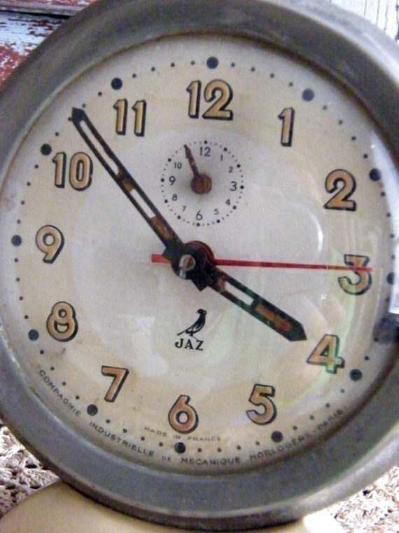 French Vintage Alarm Clock by avintageonsession on etsy