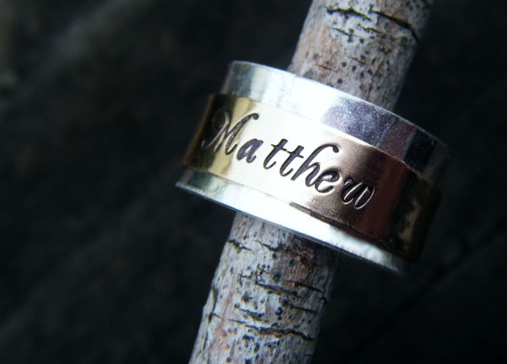 Say It On an Hand Stamped Sterling Gold Filled Spinner Ring