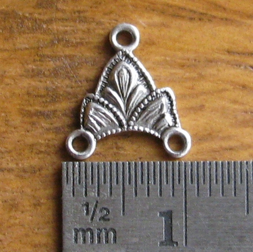 6 Antique Silver 3 Hole Connector Jewelry Findings 1093
