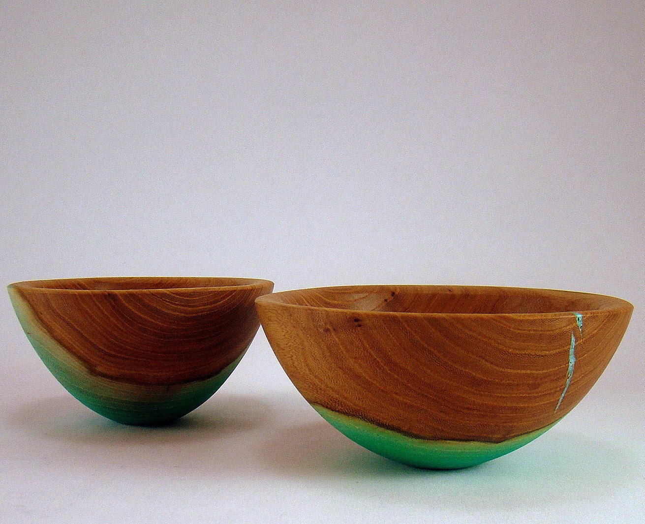 Blue Carnival IV Elm Bowls by Natural Selection Studio