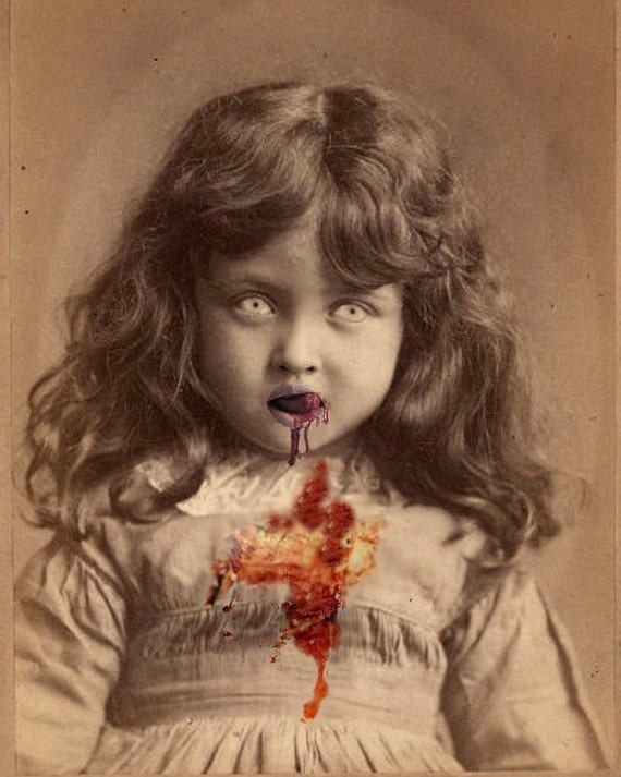Lucy the Zombie Girl - Altered Image - 8 X 10 Art Print