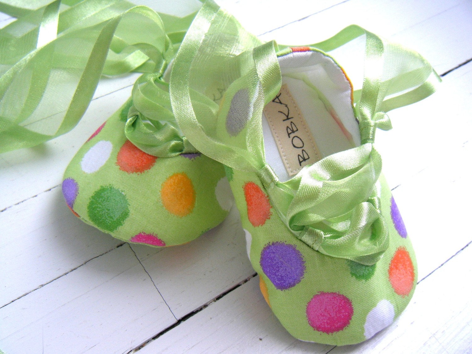 Fun зеленого яблока балета обуви для вашего ребенка девушка