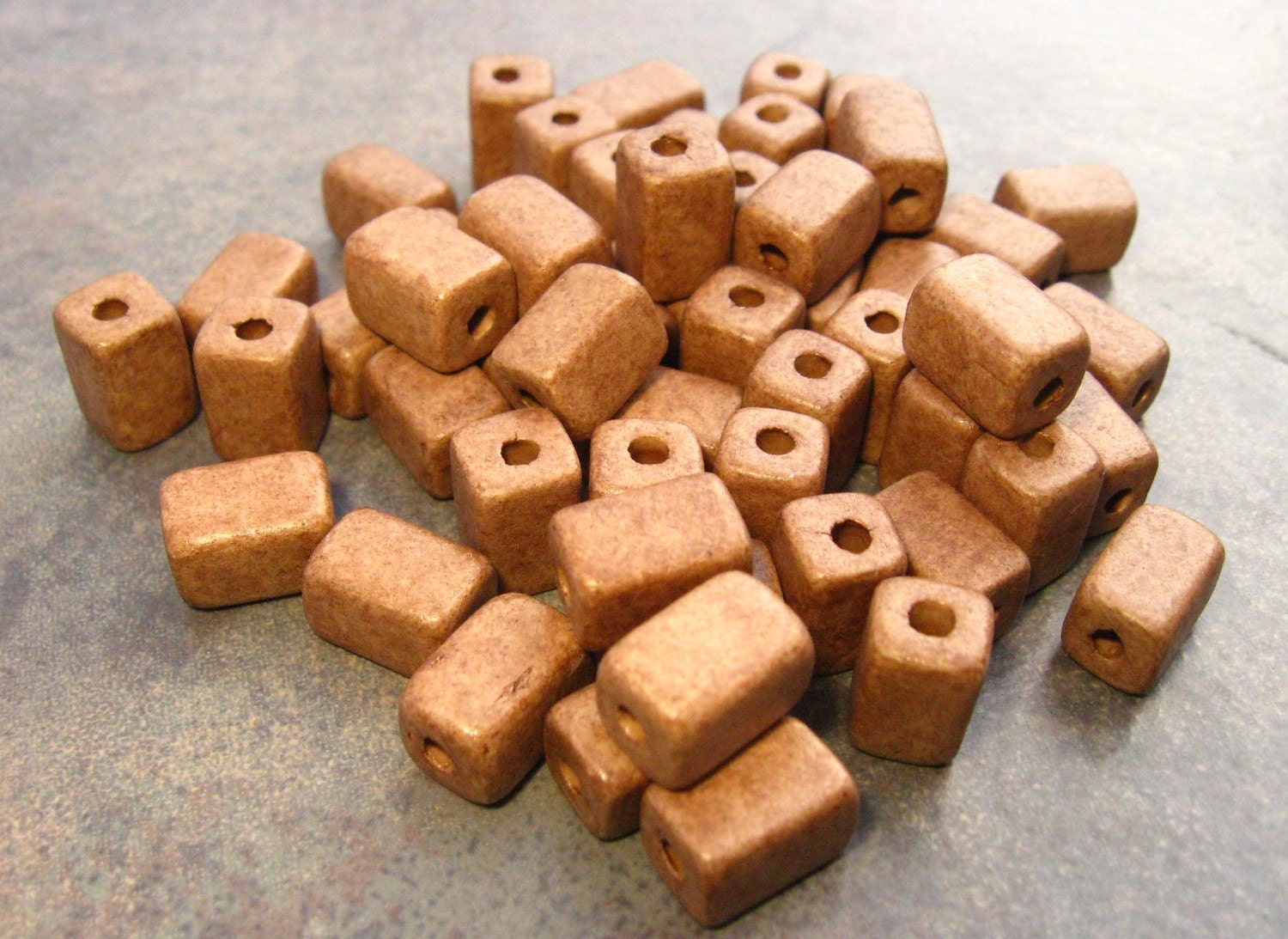 MOCHA Greek Ceramic Beads Square Barrel 6x10mm (10)
