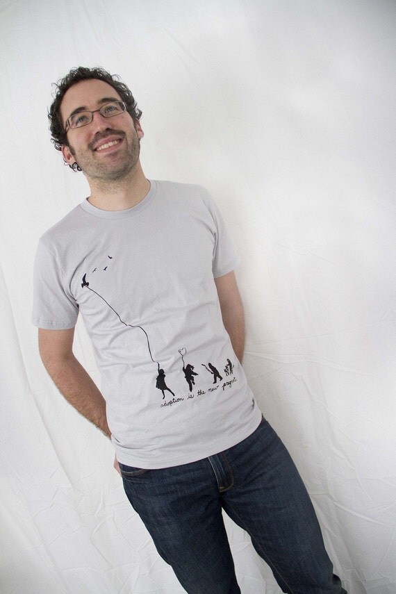 Silver Unisex TShirt "adoption is the new pregnant" - American Apparel XS/S/M/L/XL Free Tote Free S&H