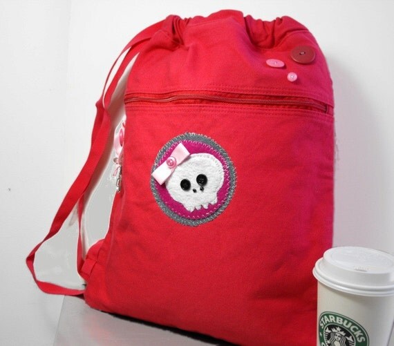 Girl Zombie - Canvas Backpack - for School, College, Travel, Book, Laptop / Free Shipping to U.S. / Canada