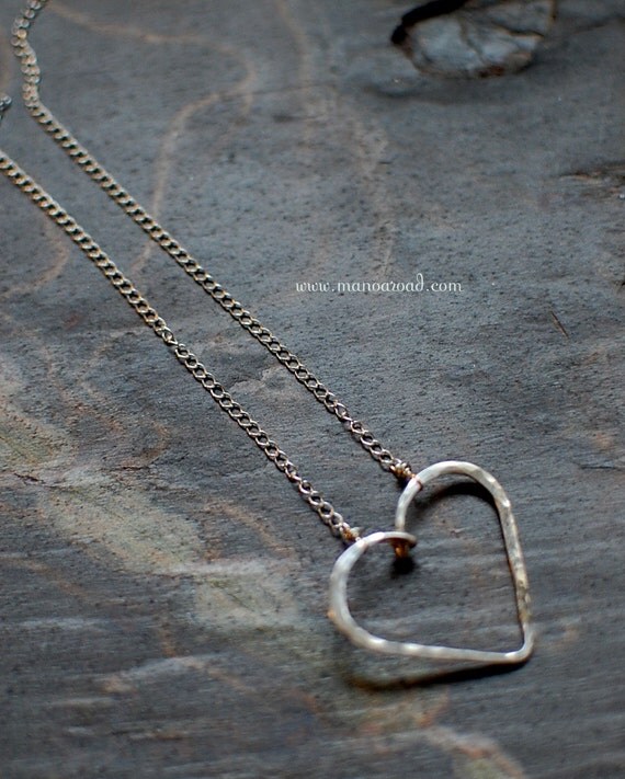 Follow Your Heart Necklace - Hammered Sterling Silver