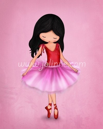 Girls ballet pink art print, Dancing ballerina room decor, nursery wall art, recital, kids wall hanging