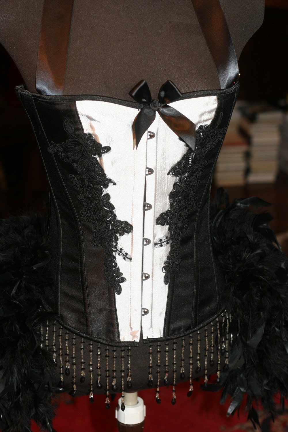 BLACK DERBY- Burlesque corset costume Steampunk